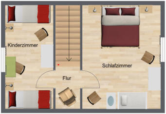 Gruenes Ferienhaus Grundriss Obergeschoss